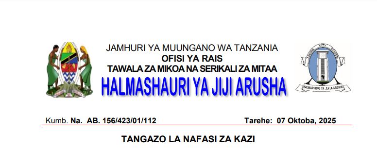 Job Vacancies at Arusha City Council October 2025