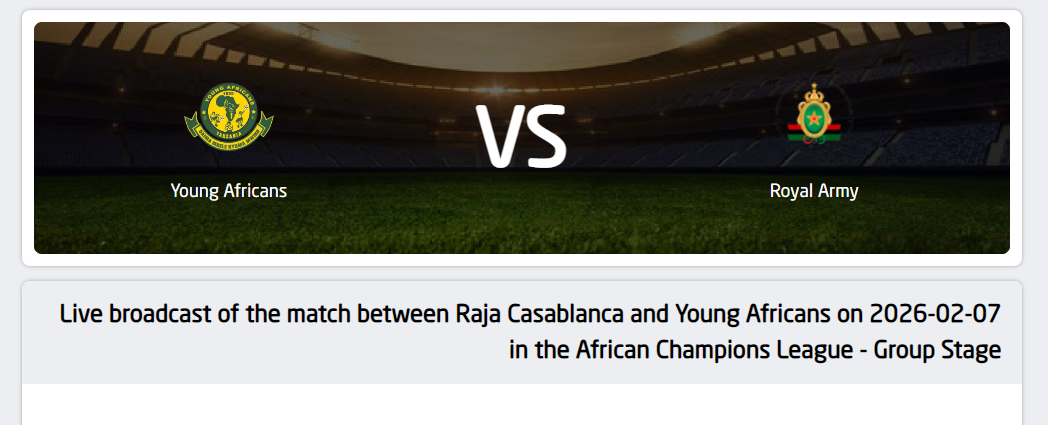 LIVE Yanga VS As Far Rabat 07 February 2026